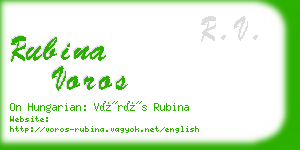 rubina voros business card